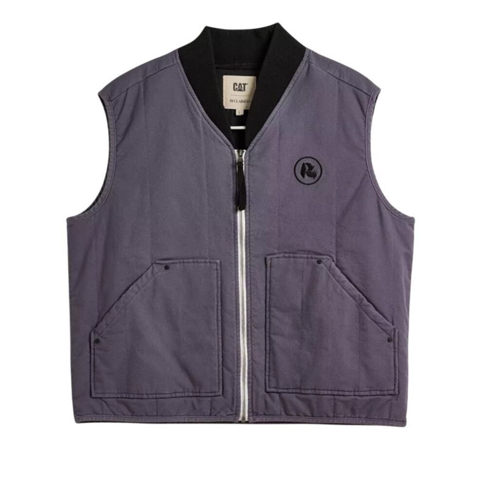 Reclaimed LA X CAT Pastel Purple Duck Canvas Utility Work Vest Large Streetwear